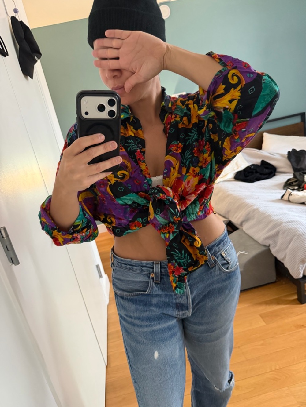 VINTAGE Floral Button-Down Shirt in Multicolor